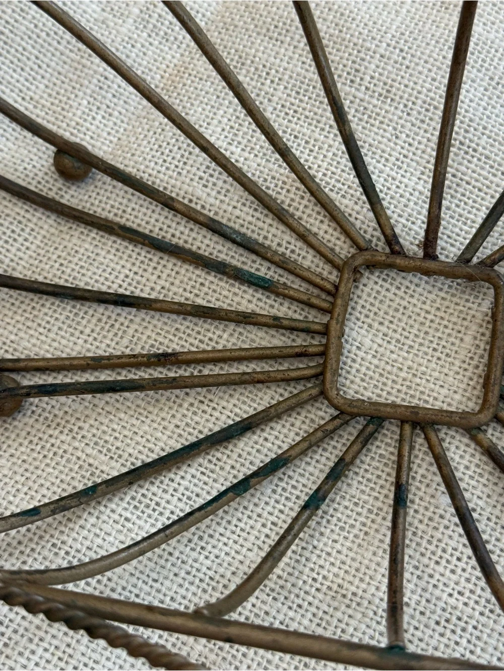 Decorative Metal Wire Basket - Antique Brass Finish